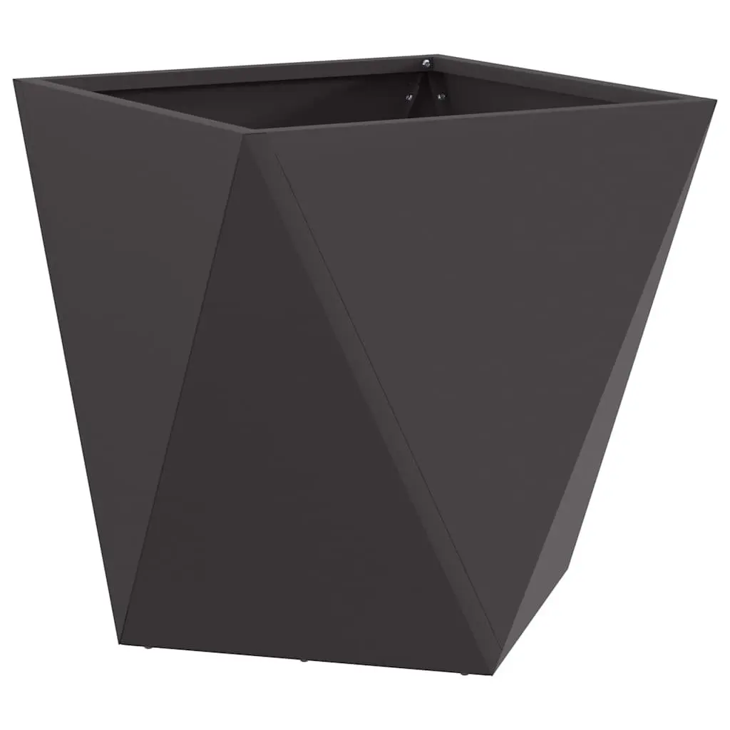 Steel Garden Planter Box 50x50x50cm Black Outdoor Pots Corrugated Square Raised