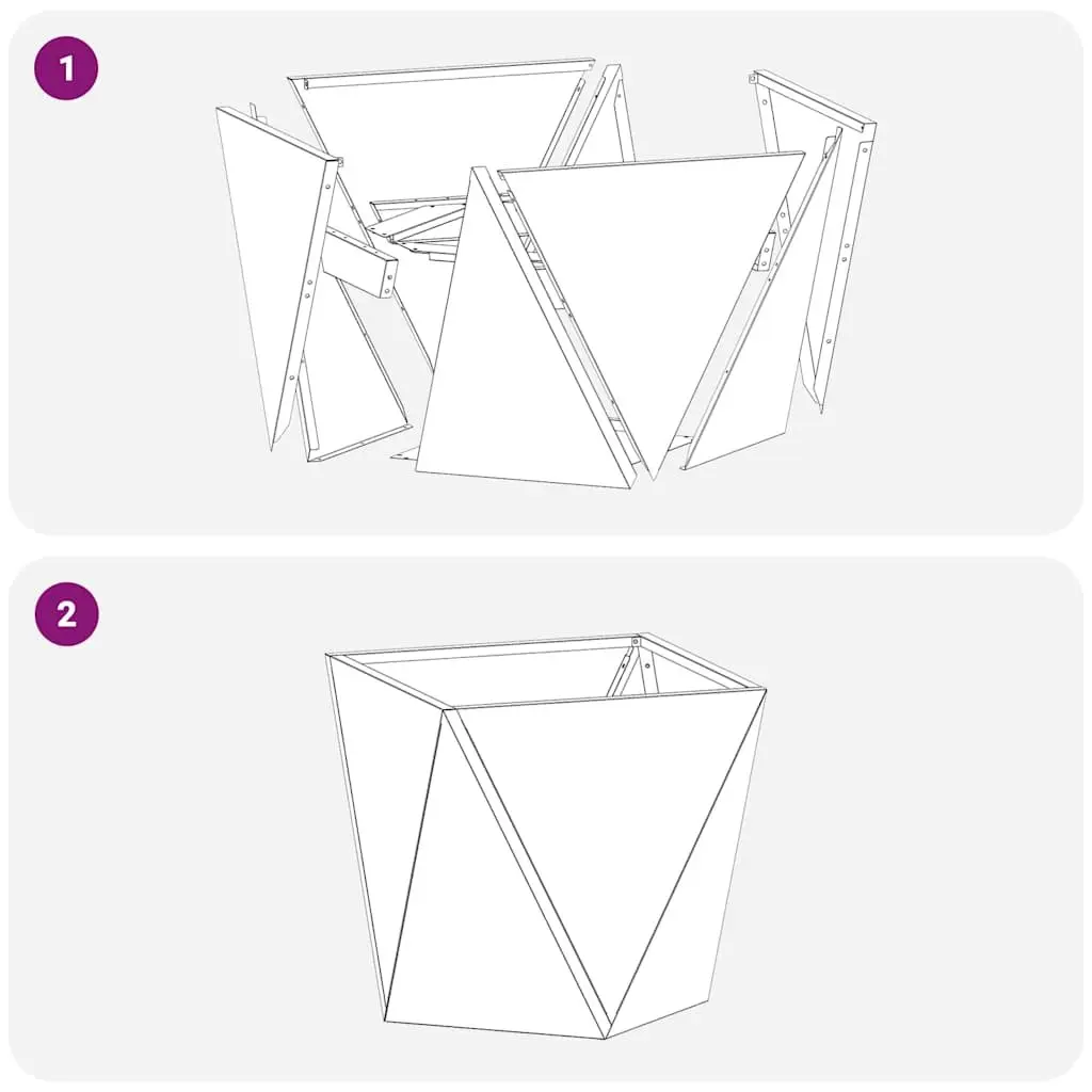 Garden Planter Box 50x50x50cm Steel Outdoor Pot Raised Bed Container Set