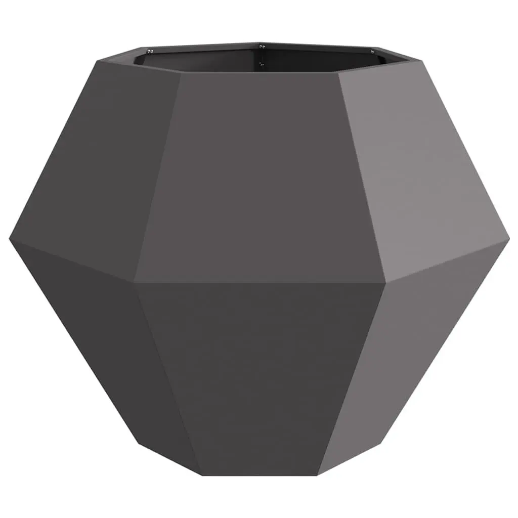 Steel Garden Planter Box Black Rectangular 100x100x80cm Durable Outdoor Patio Raised Bed Pot