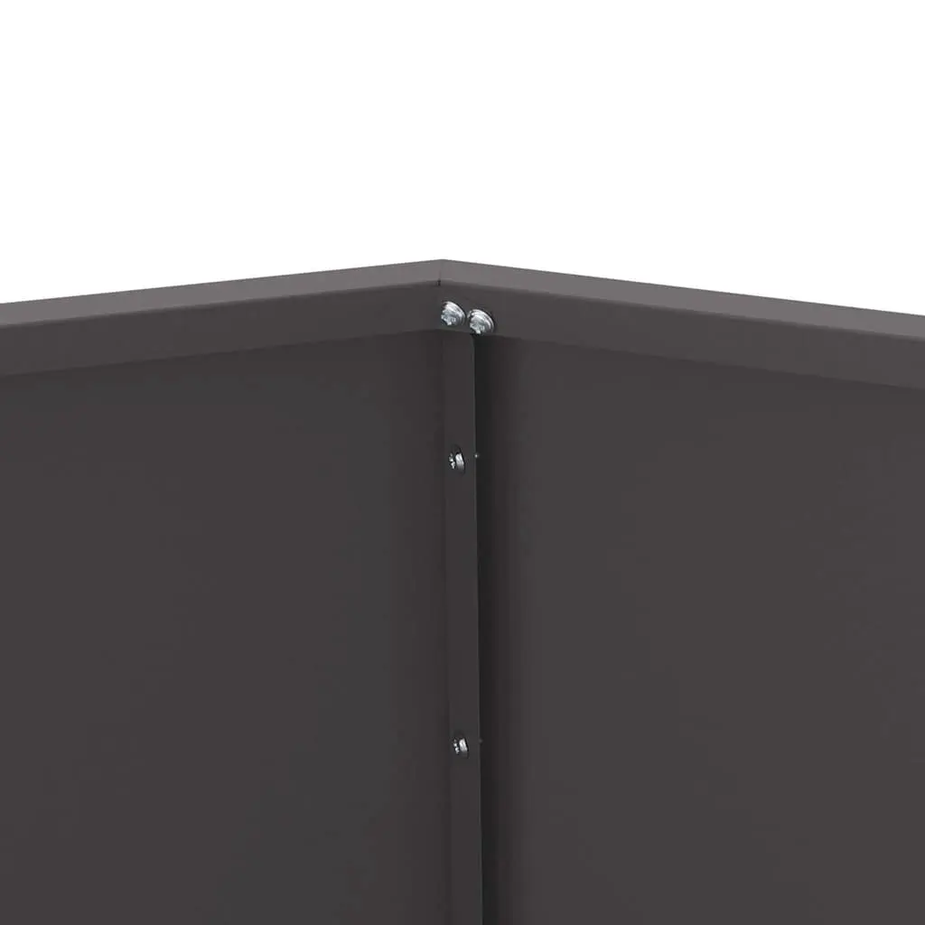 Steel Garden Planter Box Black Rectangular 100x100x80cm Durable Outdoor Patio Raised Bed Pot