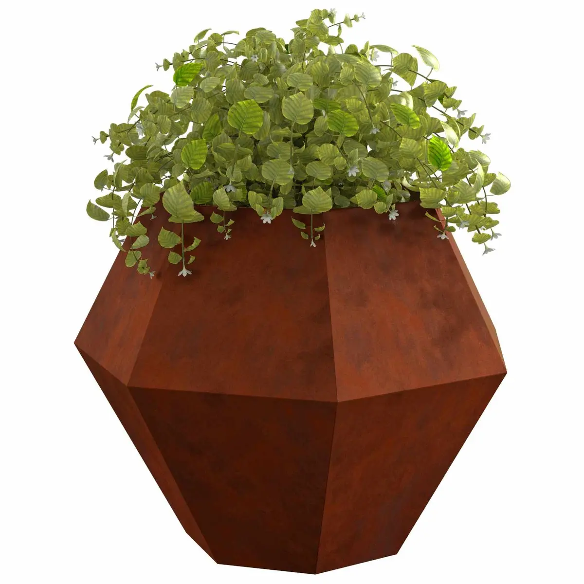 Rectangular Steel Garden Planter Brown 2pc Set Outdoor Patio Weathering