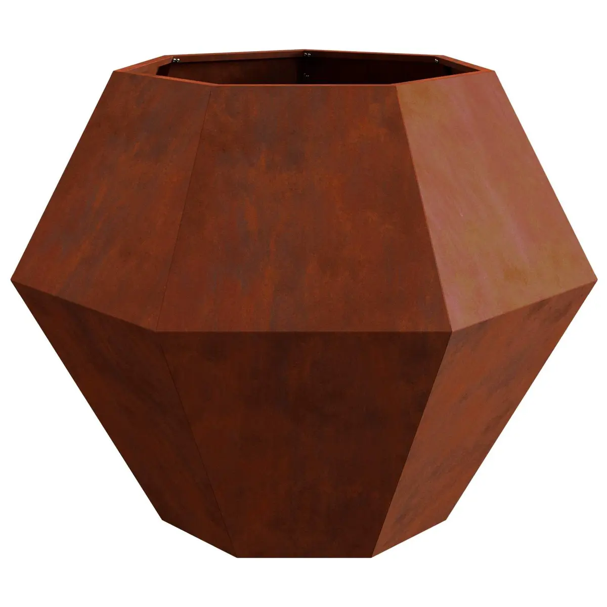 Rectangular Steel Garden Planter Brown 2pc Set Outdoor Patio Weathering