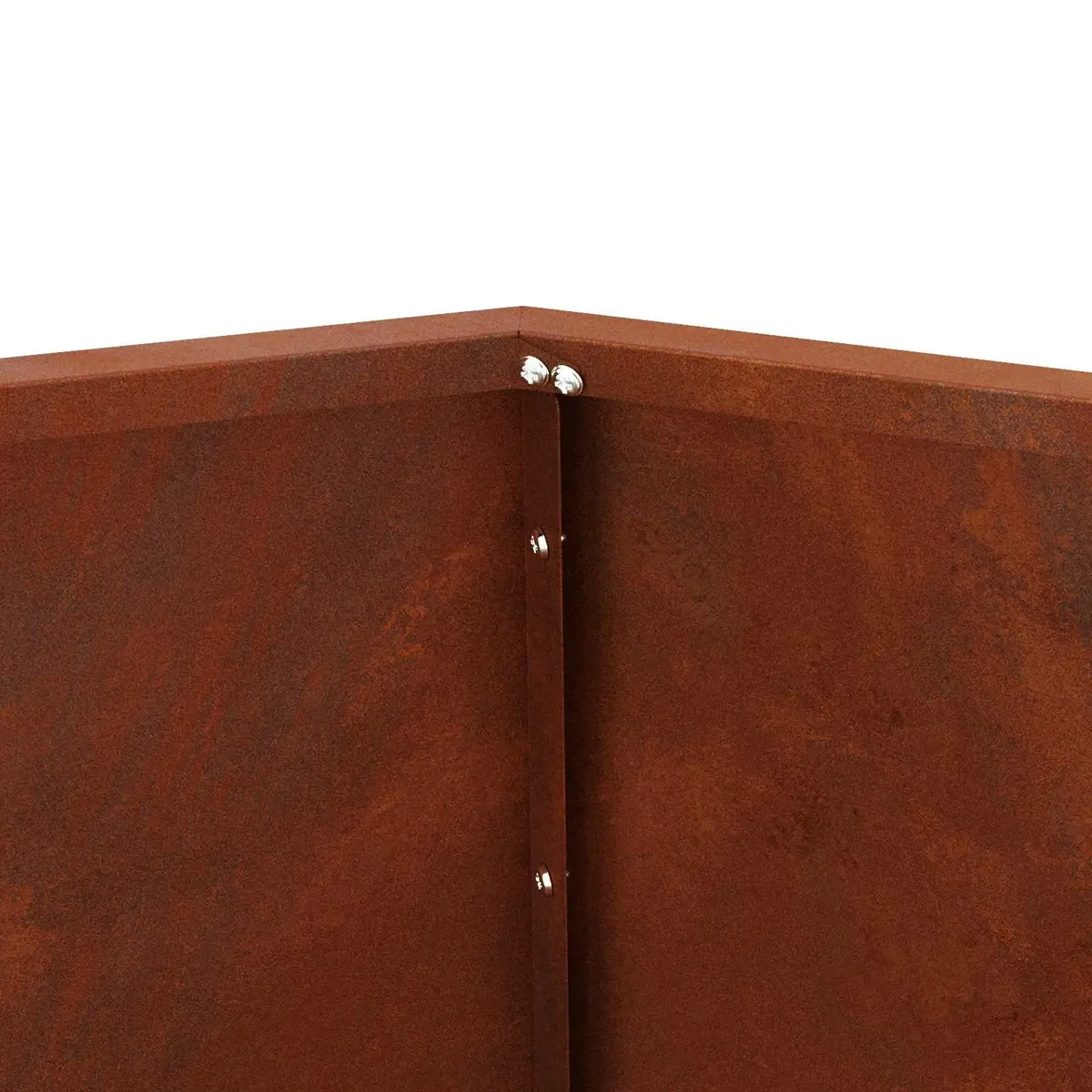 Rectangular Steel Garden Planter Brown 2pc Set Outdoor Patio Weathering