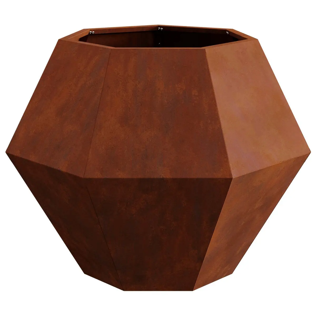 Rectangular Steel Garden Planter Brown Outdoor Patio Terrace Flower Pot