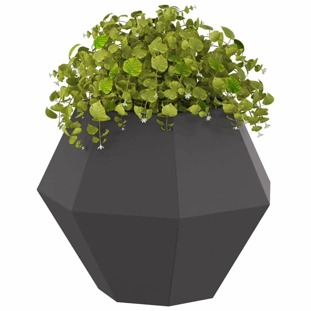 Garden Planter Black Rectangular 50 x 50 x 40 cm Outdoor Pots 2 pcs