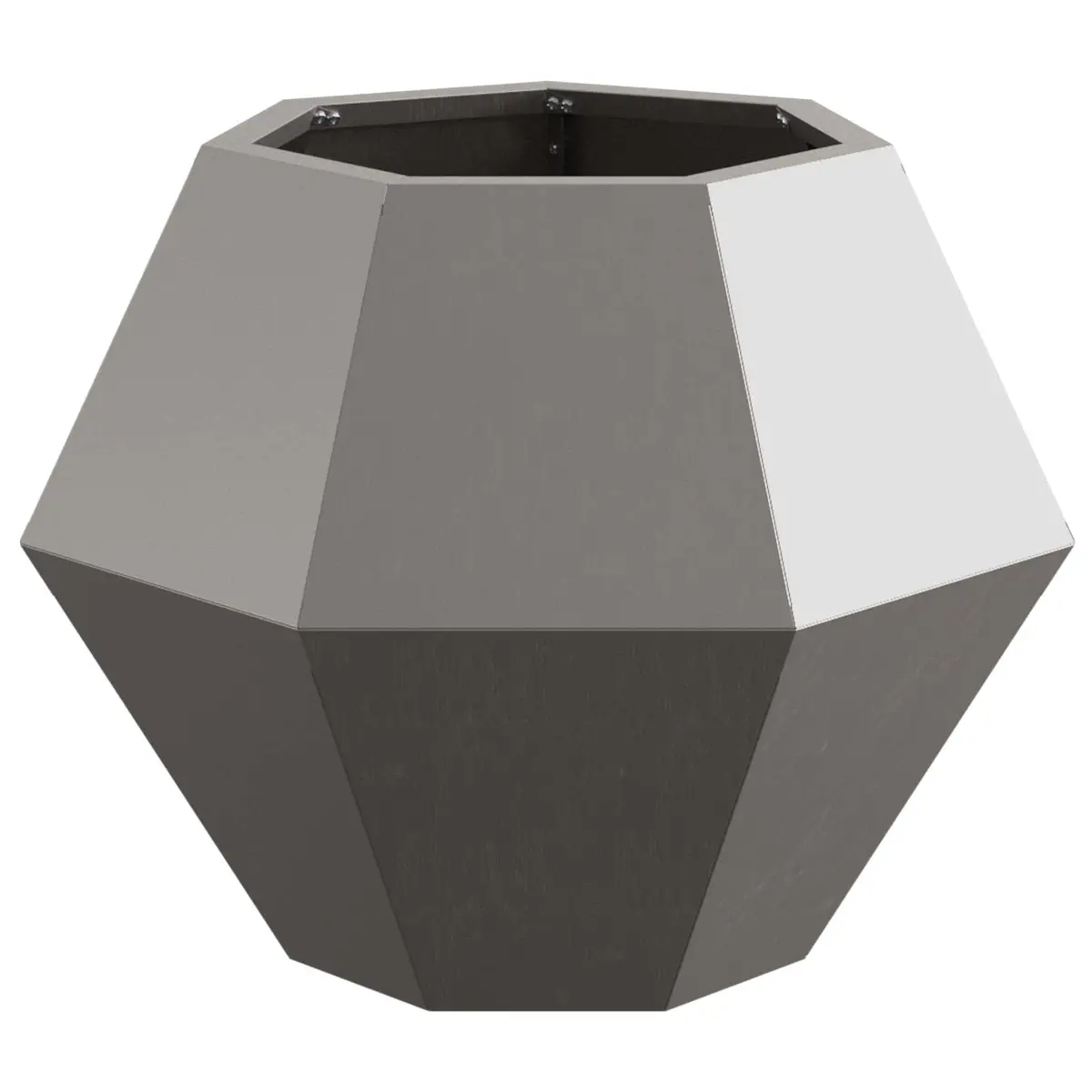 Rectangular Garden Planter Brown 50x50x40cm Steel Outdoor Pot 2 Piece Set