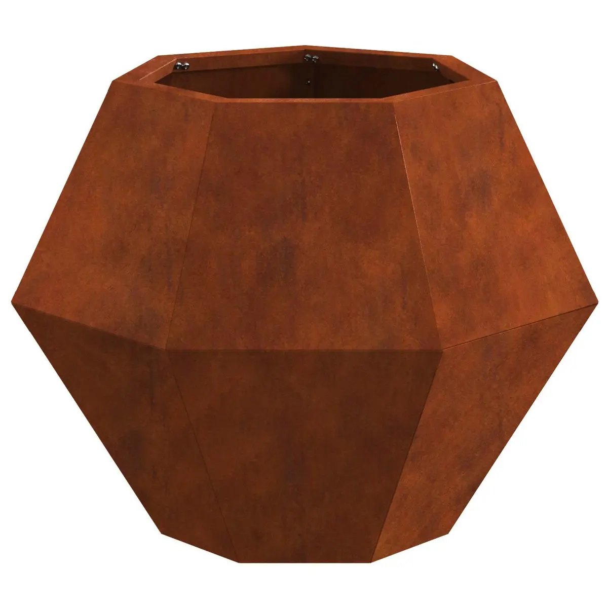 Rectangular Garden Planter Brown 50x50x40cm Steel Outdoor Pot 2 Piece Set