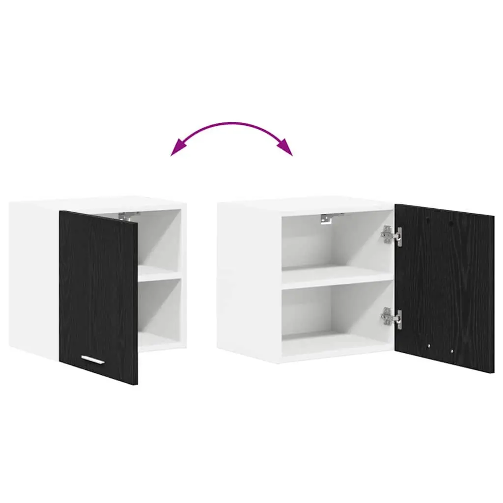 Kitchen Cabinet 2 pcs Black Oak White Modern Storage Organiser