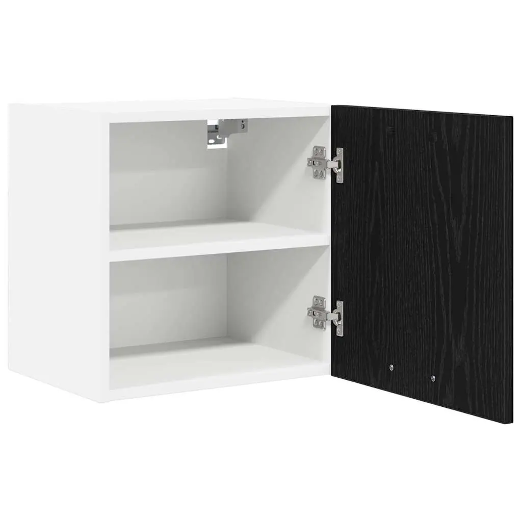 Kitchen Cabinet 2 pcs Black Oak White Modern Storage Organiser