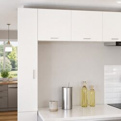 Compact White Kitchen Cabinet with Door