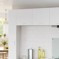 Compact White Engineered Wood Kitchen Cabinets - 2 Units