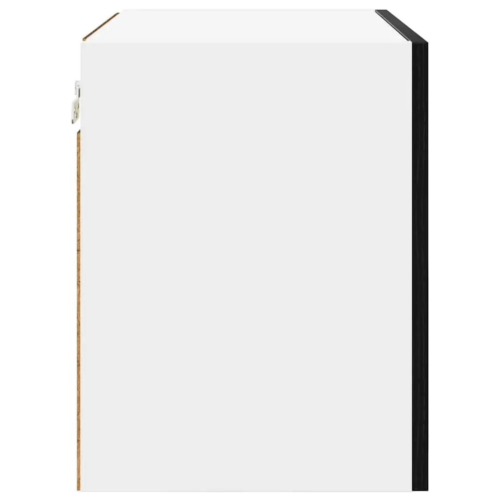 Hanging Kitchen Cabinet 2 pcs Black Oak White Modern Storage 50x31x40cm