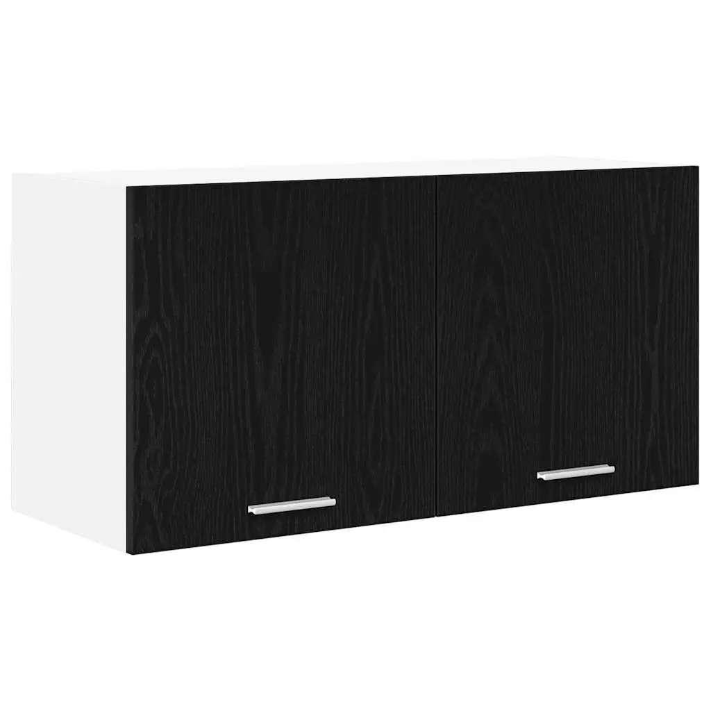 Hanging Kitchen Cabinet Black Oak 80 x 31 x 40 cm Modern Storage Engineered Wood