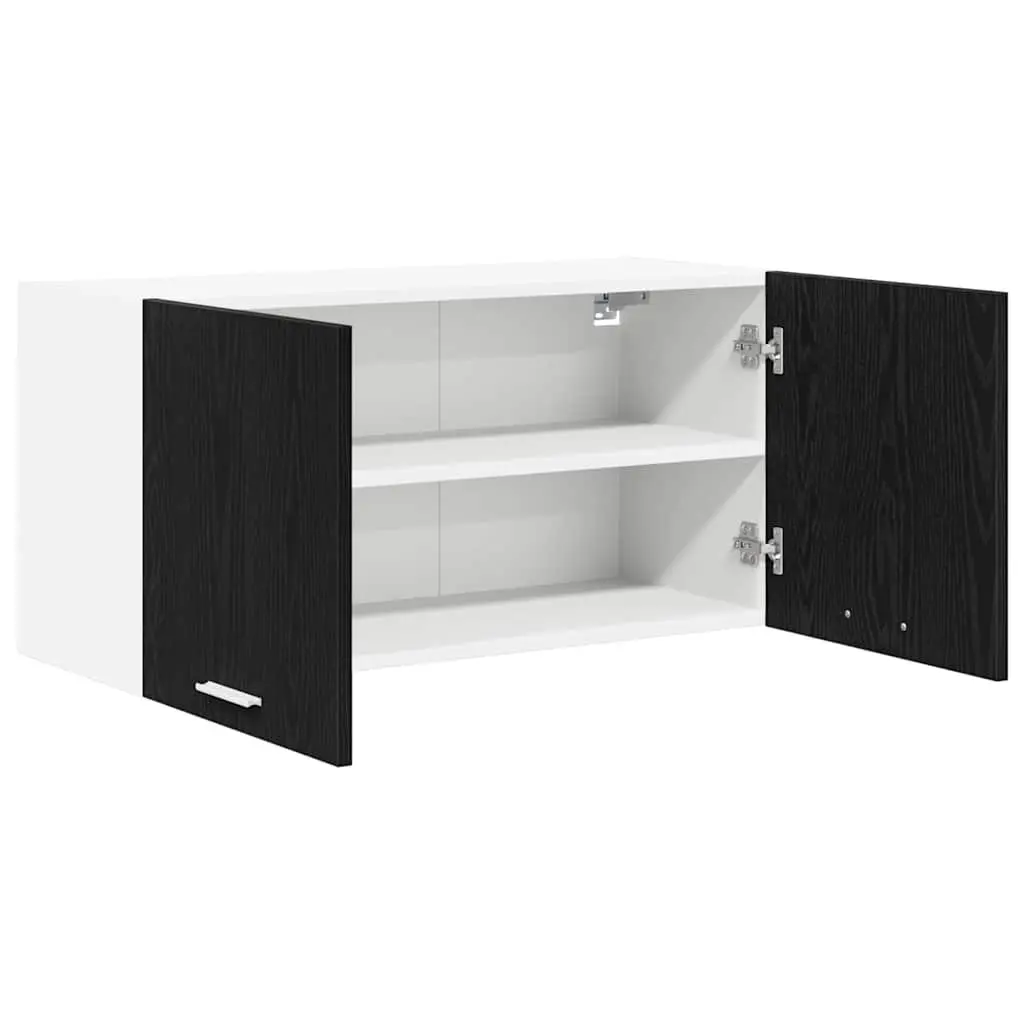 Hanging Kitchen Cabinet Black Oak 80 x 31 x 40 cm Modern Storage Engineered Wood