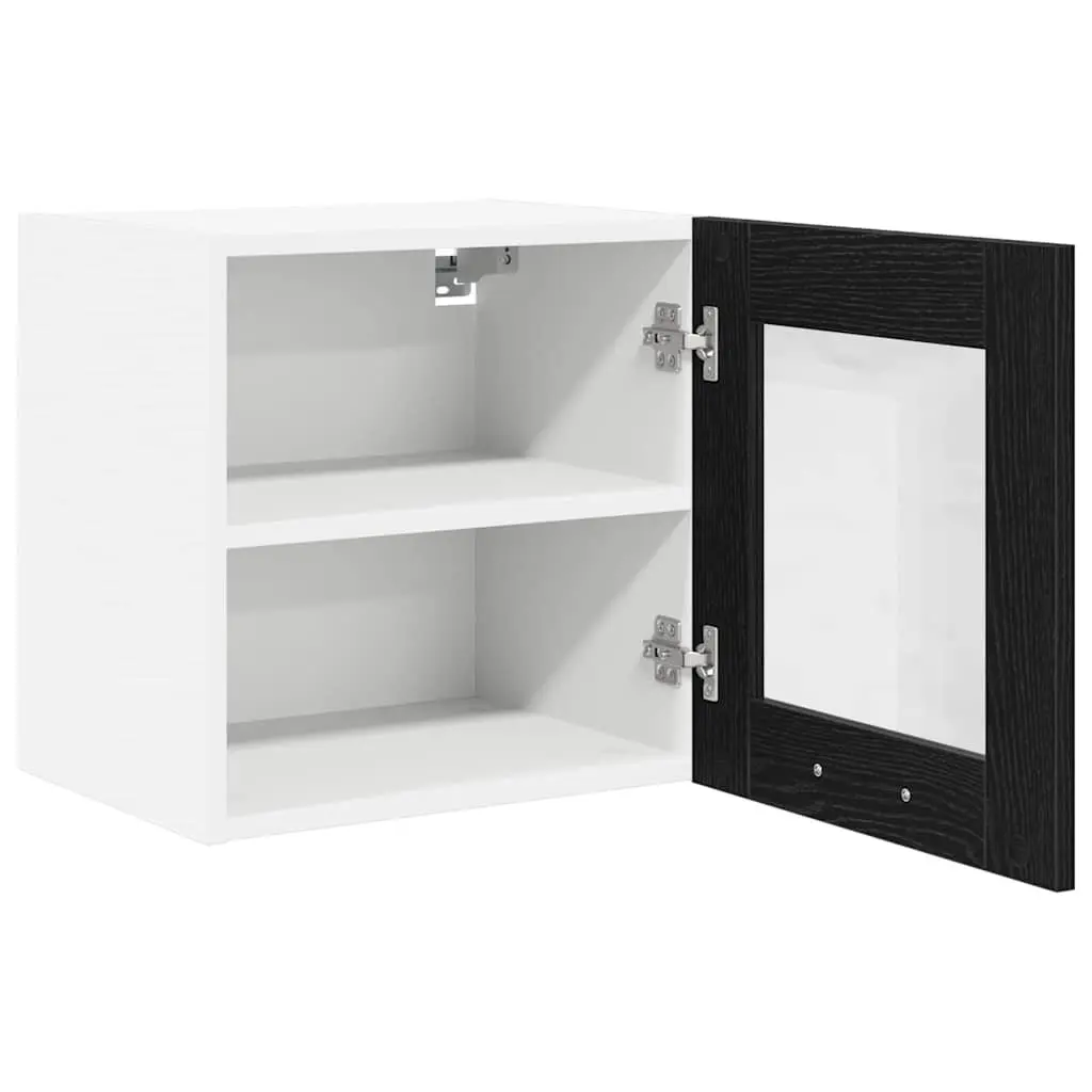 Hanging Kitchen Cabinet Black Oak 40x31x40cm Modern Storage Engineered Wood