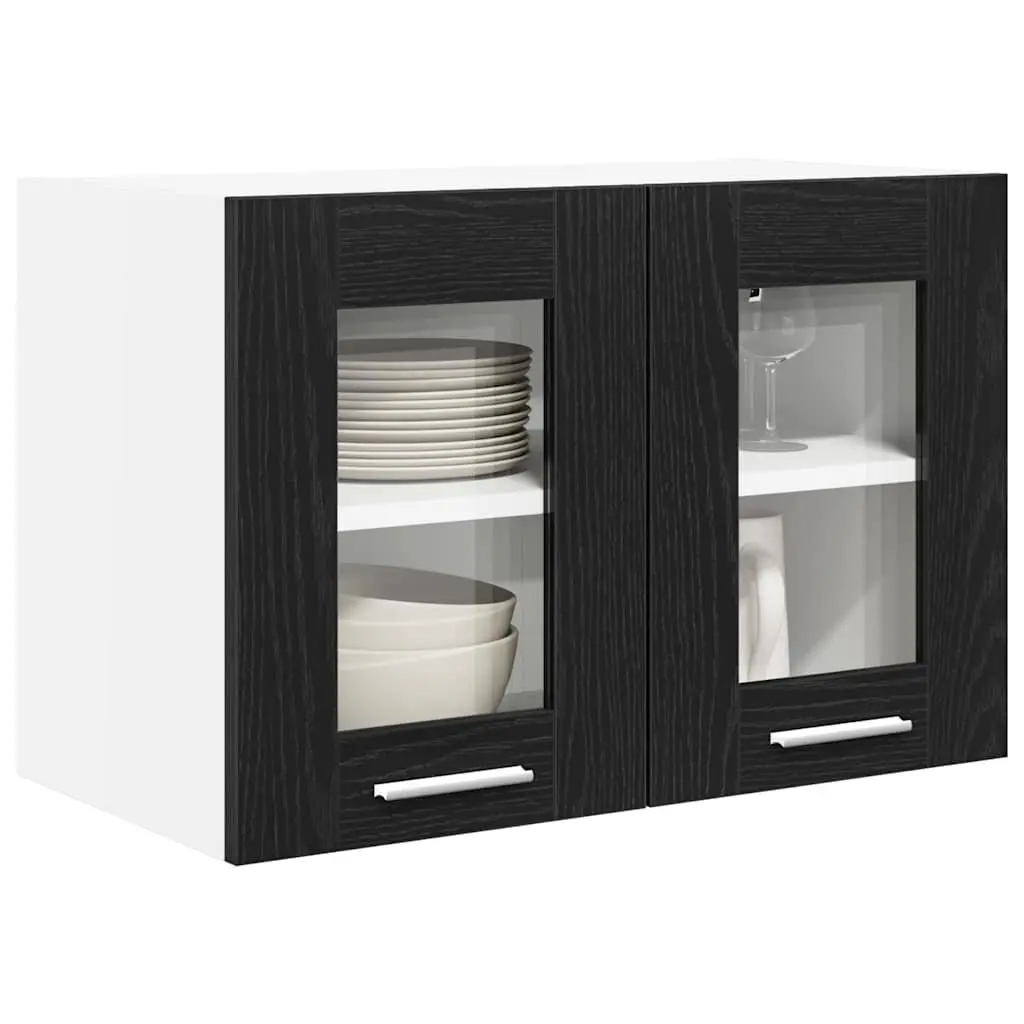Hanging Kitchen Cabinet Black Oak Engineered Wood 60x31x40cm Modern Storage