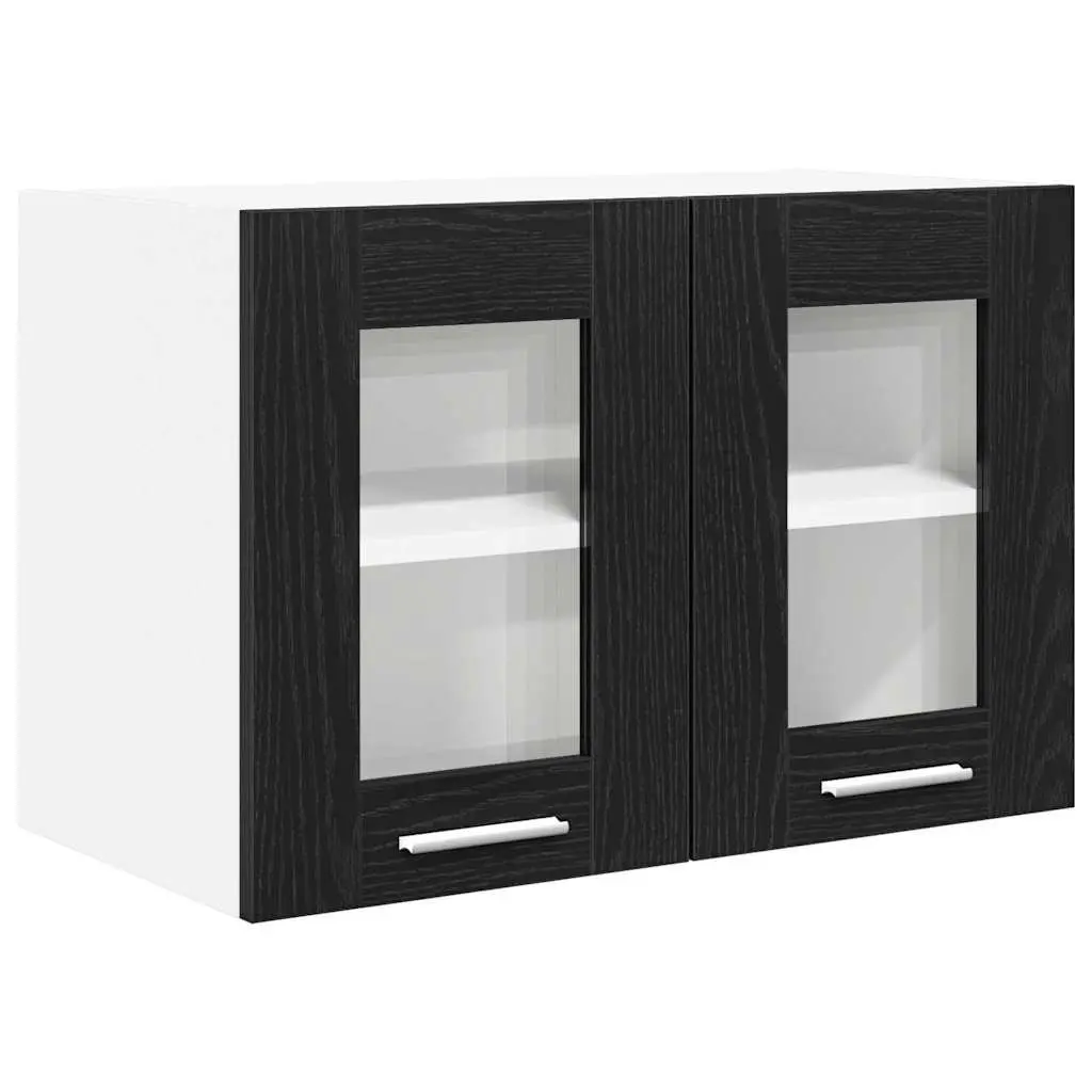 Hanging Kitchen Cabinet Black Oak Engineered Wood 60x31x40cm Modern Storage