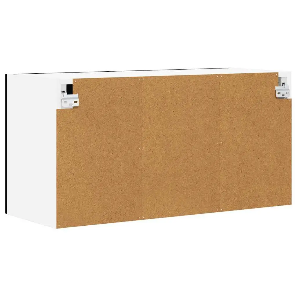 Hanging Kitchen Cabinet Black Oak White 80x31x40cm Modern Storage Wall Mount