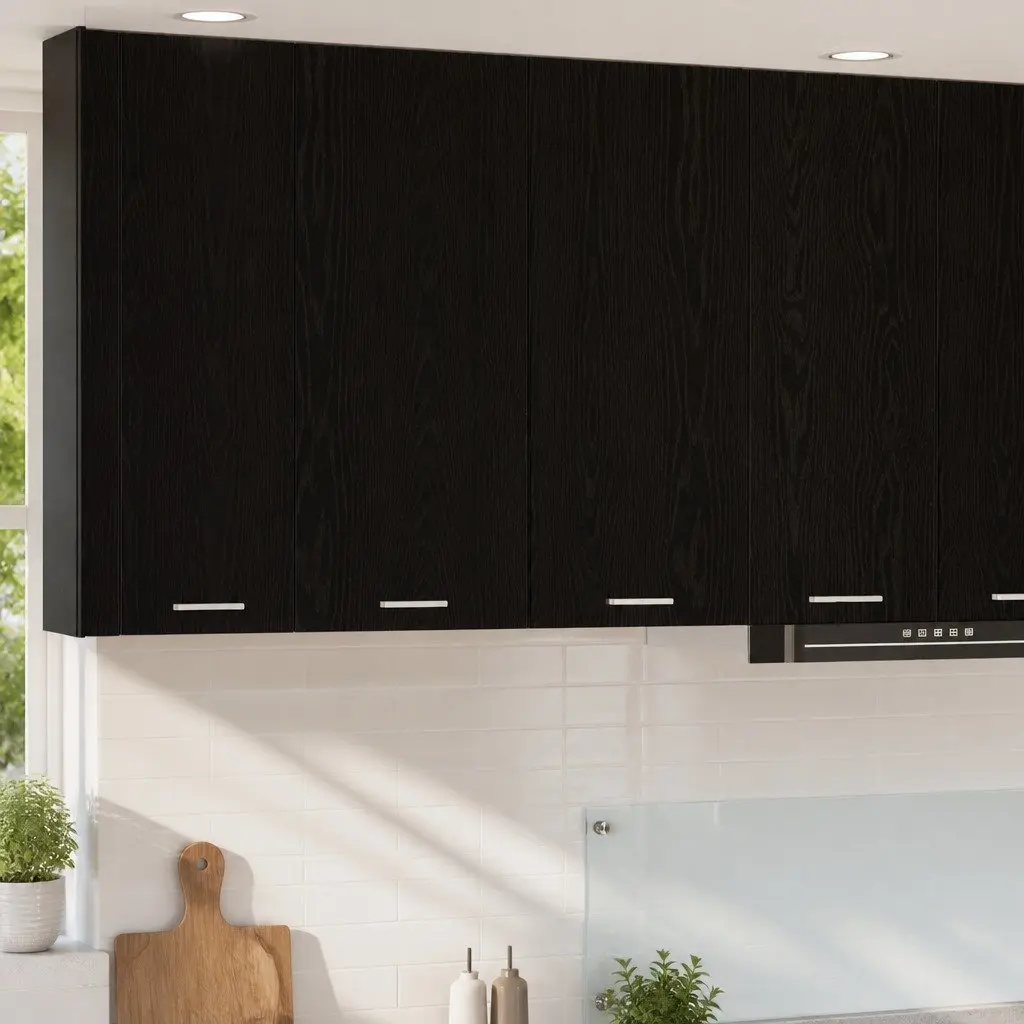 Hanging Kitchen Cabinet in Black Oak Finish