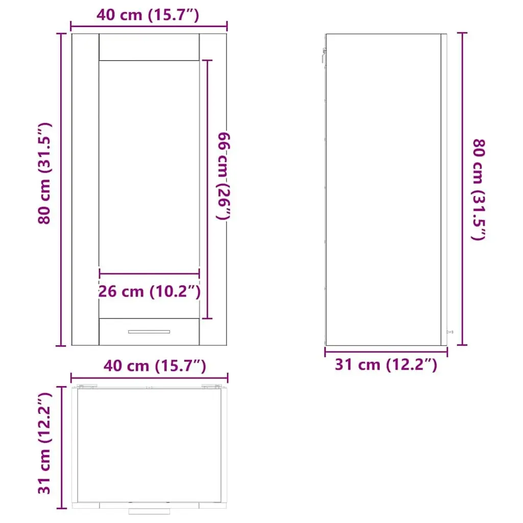 Hanging Kitchen Cabinet with Door White Storage Organizer Modern Furniture