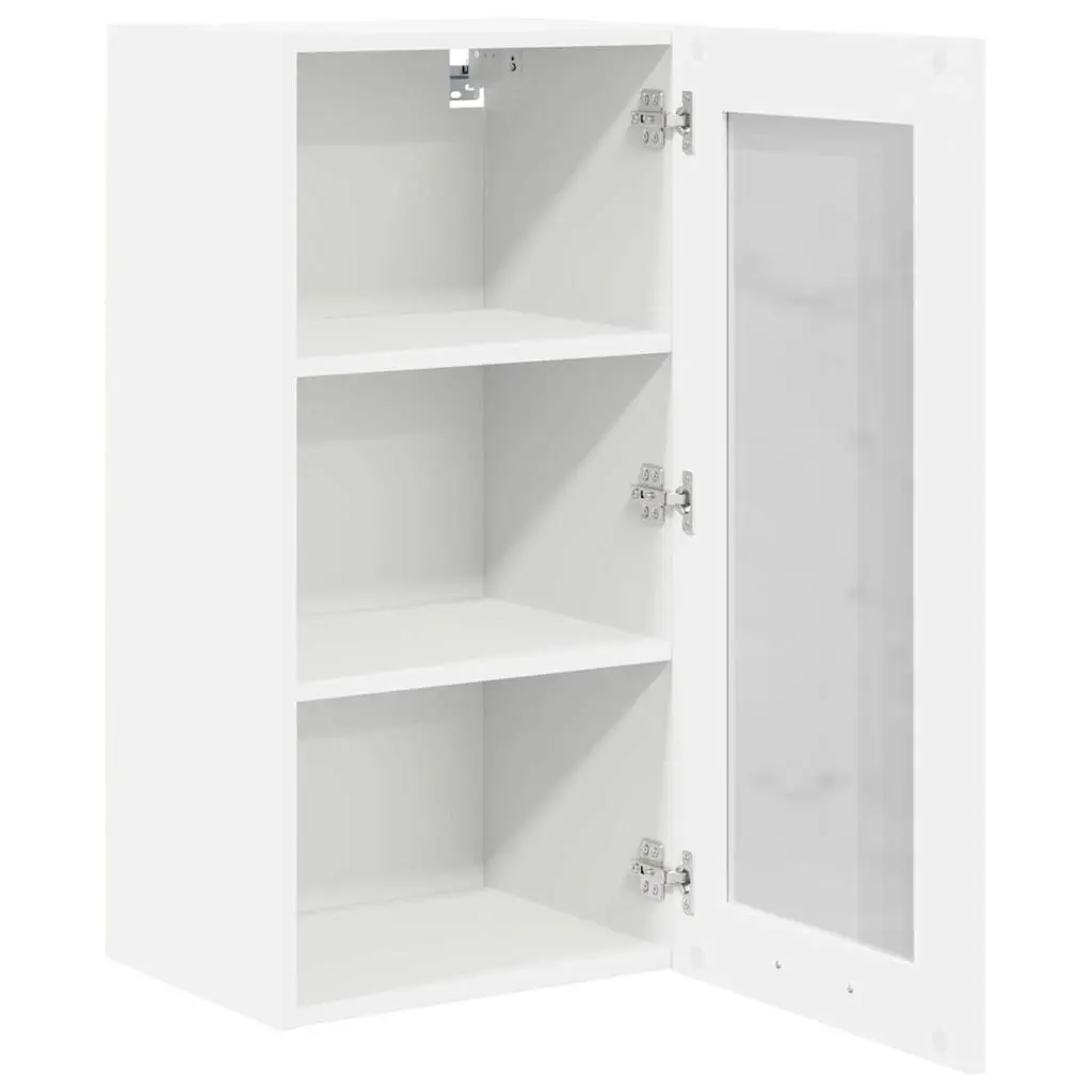 Hanging Kitchen Cabinet with Door White Storage Organizer Modern Furniture