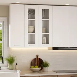 Compact White Hanging Kitchen Cabinet with Spacious Design