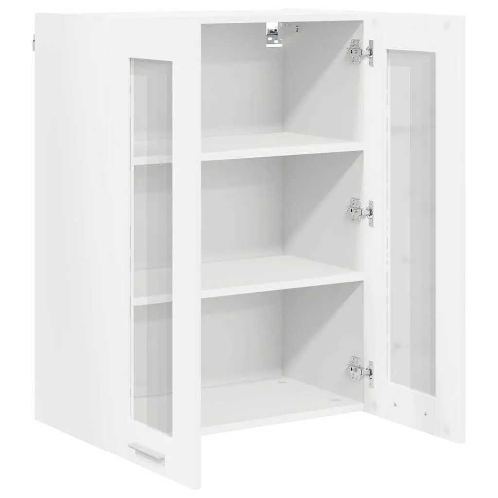 Hanging Kitchen Cabinet with Door White Storage Engineered Wood 60 x 31 x 80 cm