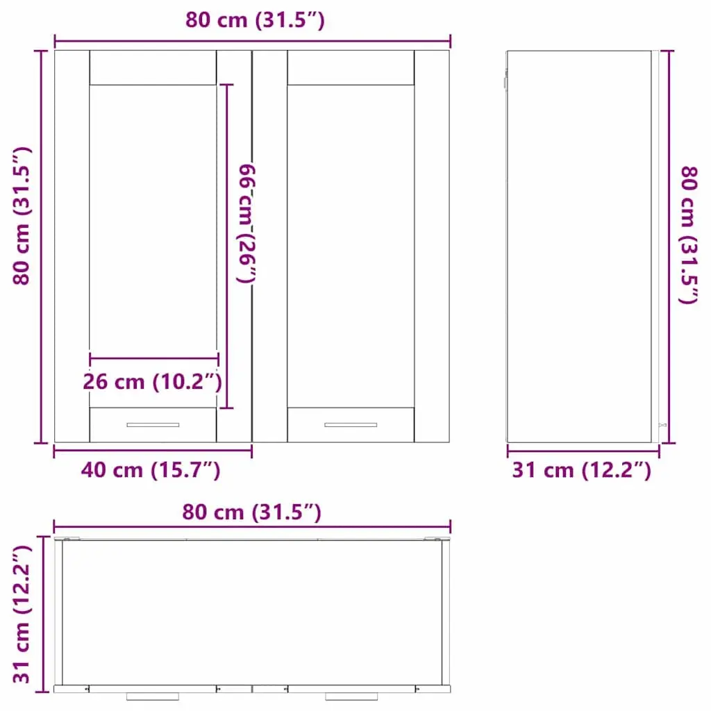 Hanging Kitchen Cabinet White Modern Engineered Wood Single Door
