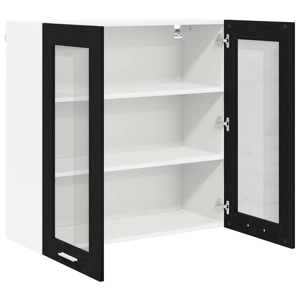 Hanging Kitchen Cabinet Black Oak 80 x 31 x 80 cm Engineered Wood Storage