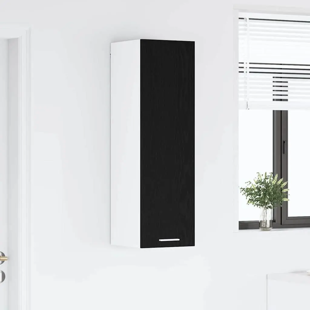 Hanging Kitchen Cabinet Black Oak 30 x 31 x 100 cm Modern Storage Unit