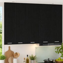 Compact Black Oak Kitchen Cabinet - Versatile Design