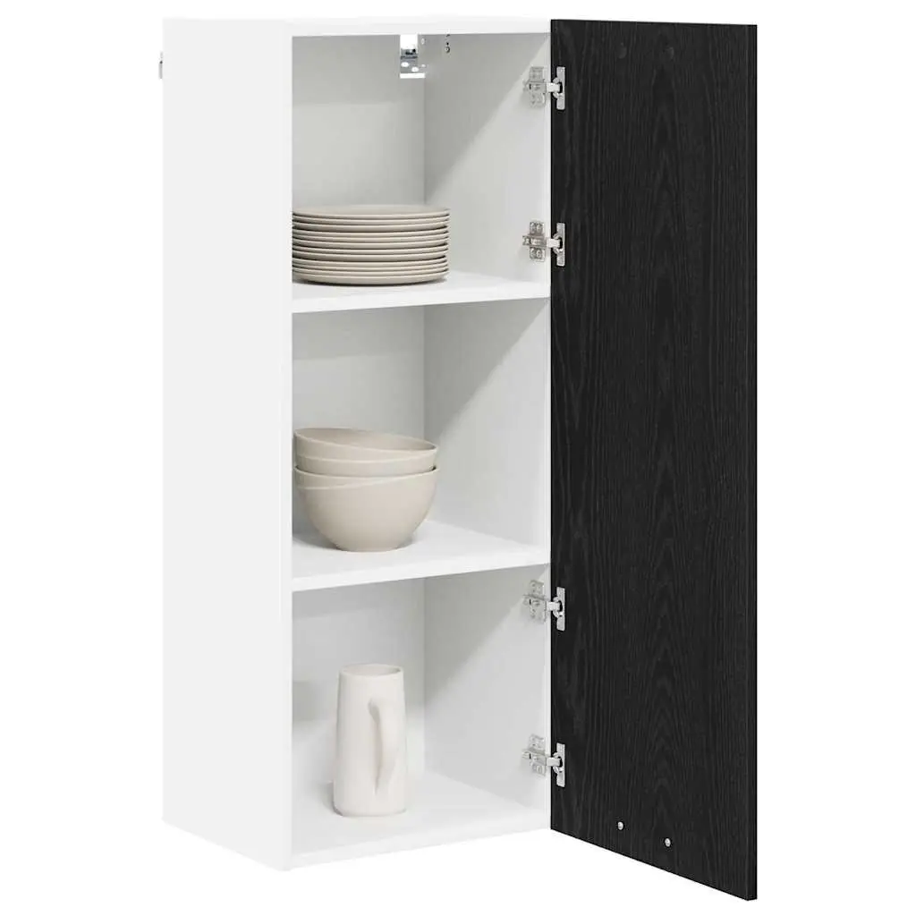 Hanging Kitchen Cabinet Black Oak 40 x 31 x 100 cm Storage Engineered Wood