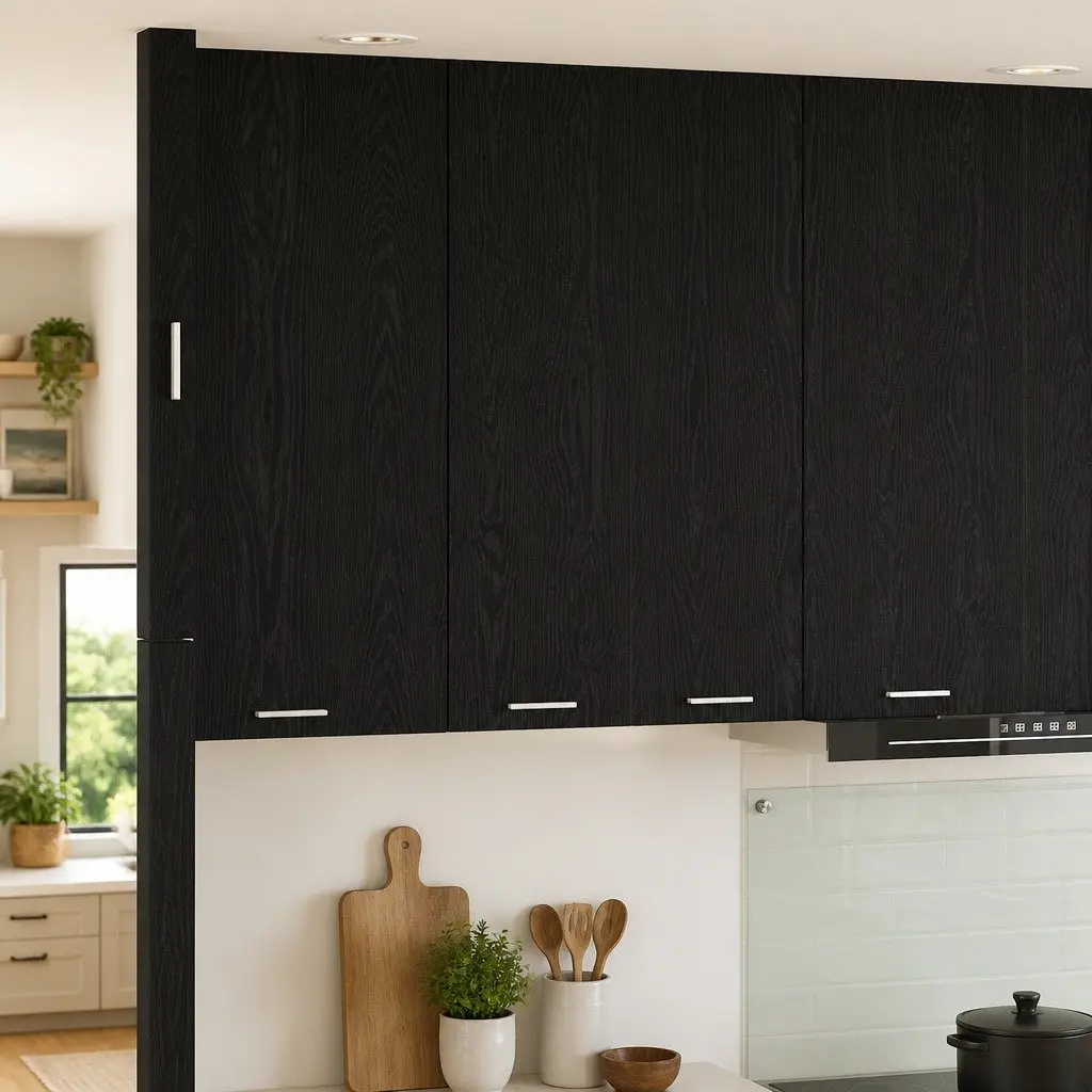 Hanging Cabinet Black Oak 60 x 31 x 100 cm Modern Storage Engineered Wood
