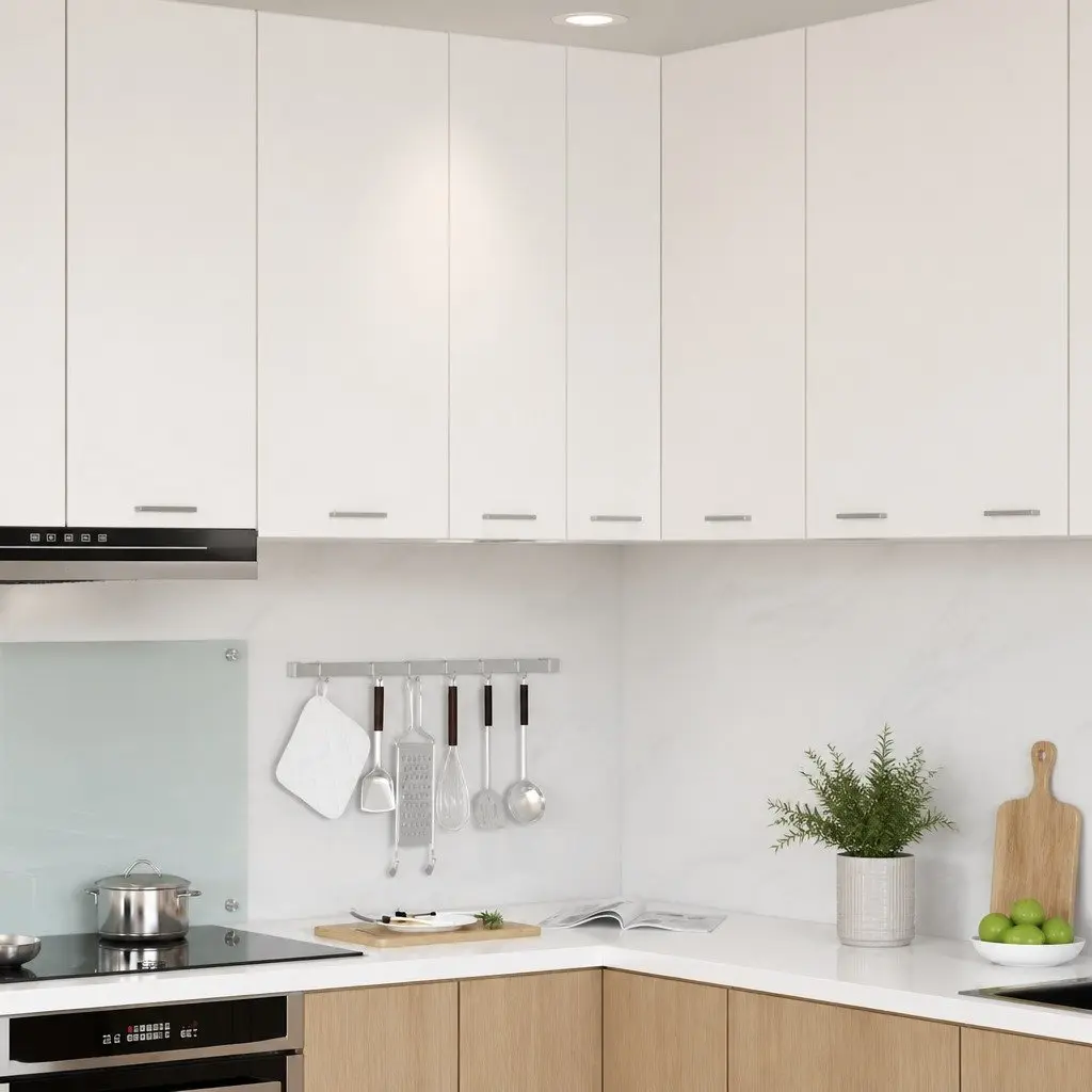 Hanging Cabinet White Engineered Wood 57x57x100cm Modern Storage