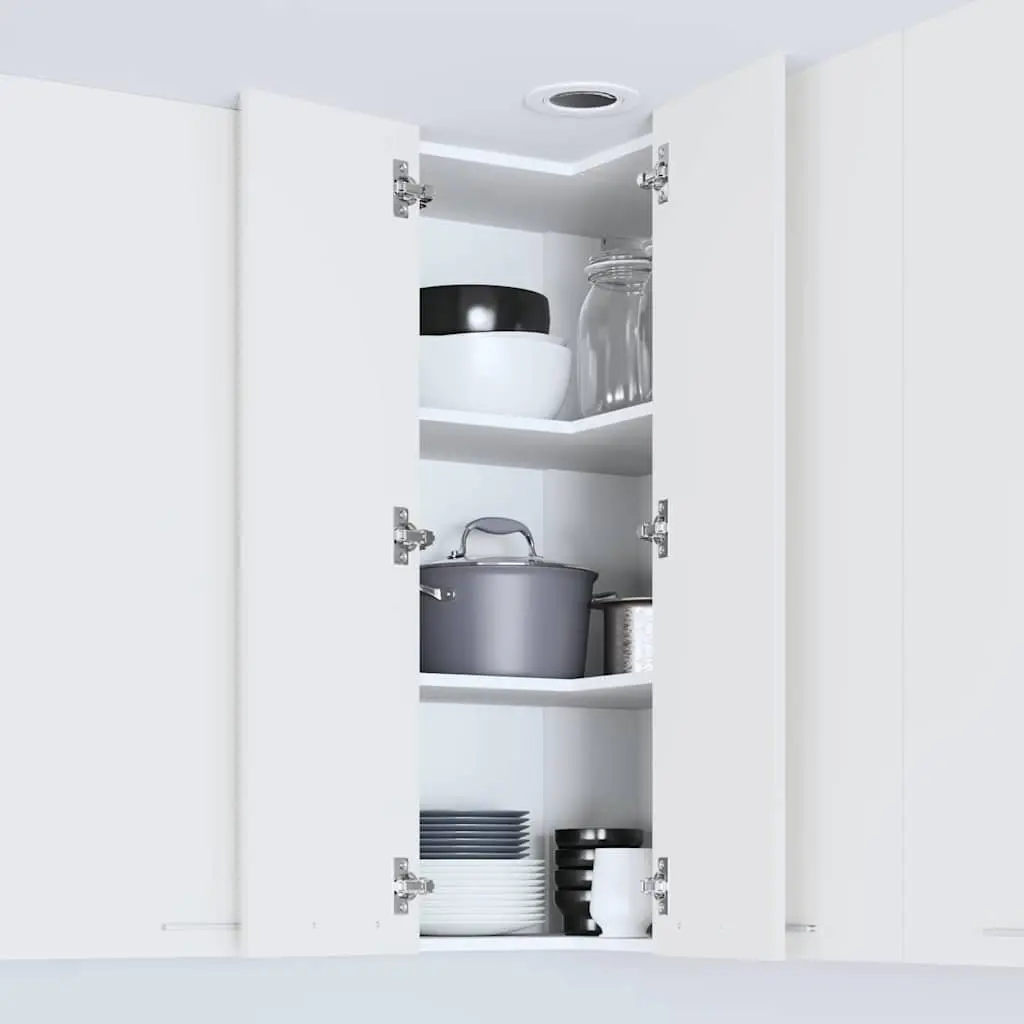 Hanging Cabinet White Engineered Wood 57x57x100cm Modern Storage