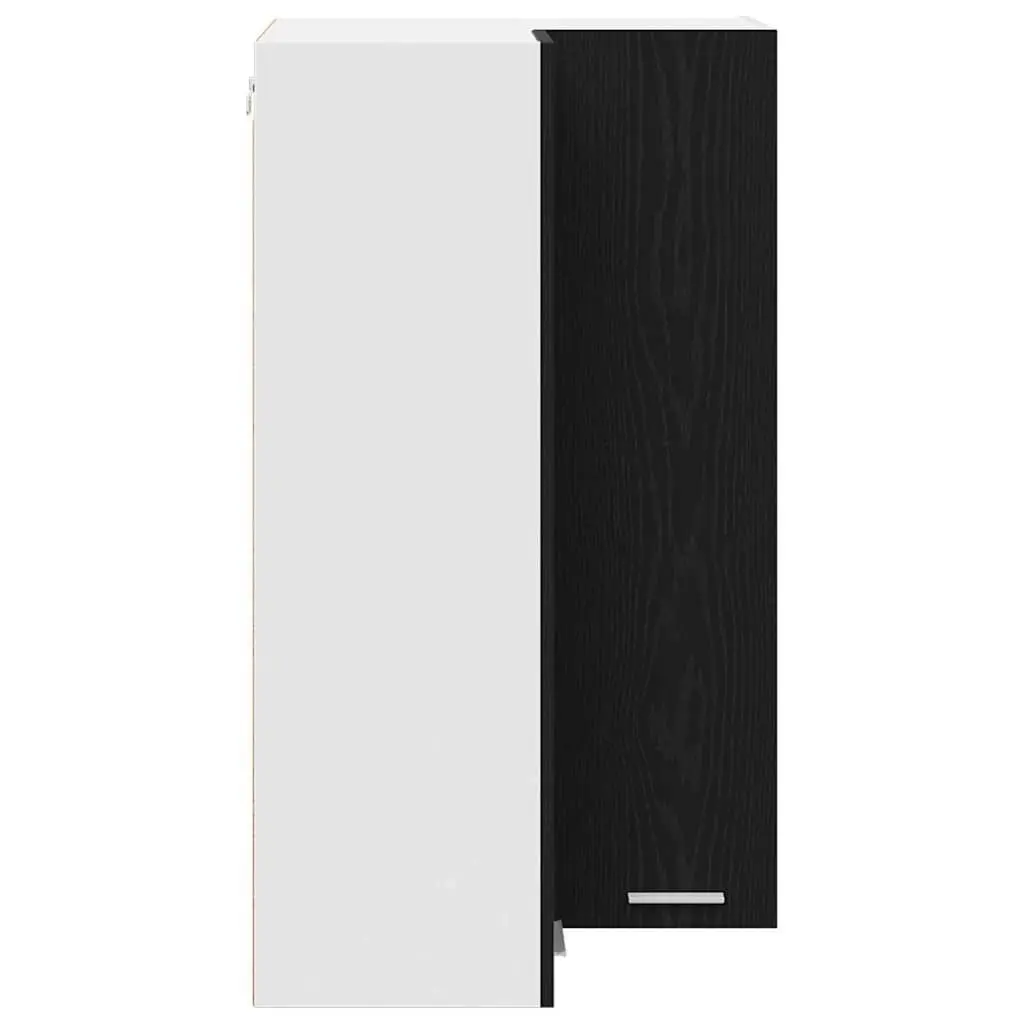 Hanging Cabinet with Door Modern Storage Black Oak White 57x57x100cm Wall-Mounted