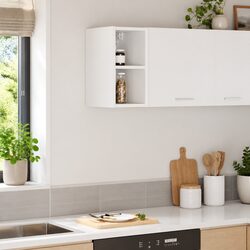 Concise White Kitchen Cabinet for Efficient Storage