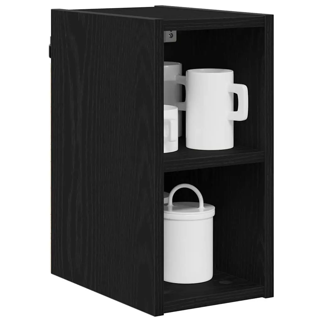 Hanging Kitchen Cabinet Black Oak Modern Storage Engineered Wood 20x29.5x40cm