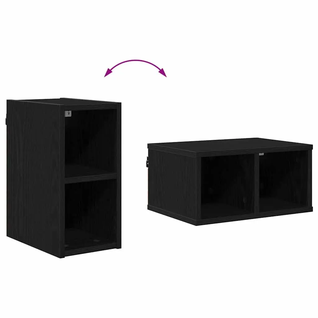 Hanging Kitchen Cabinet Black Oak Modern Storage Engineered Wood 20x29.5x40cm