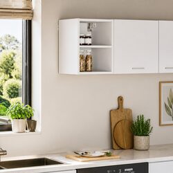 Friendly White Hanging Kitchen Cabinet, Efficient Storage