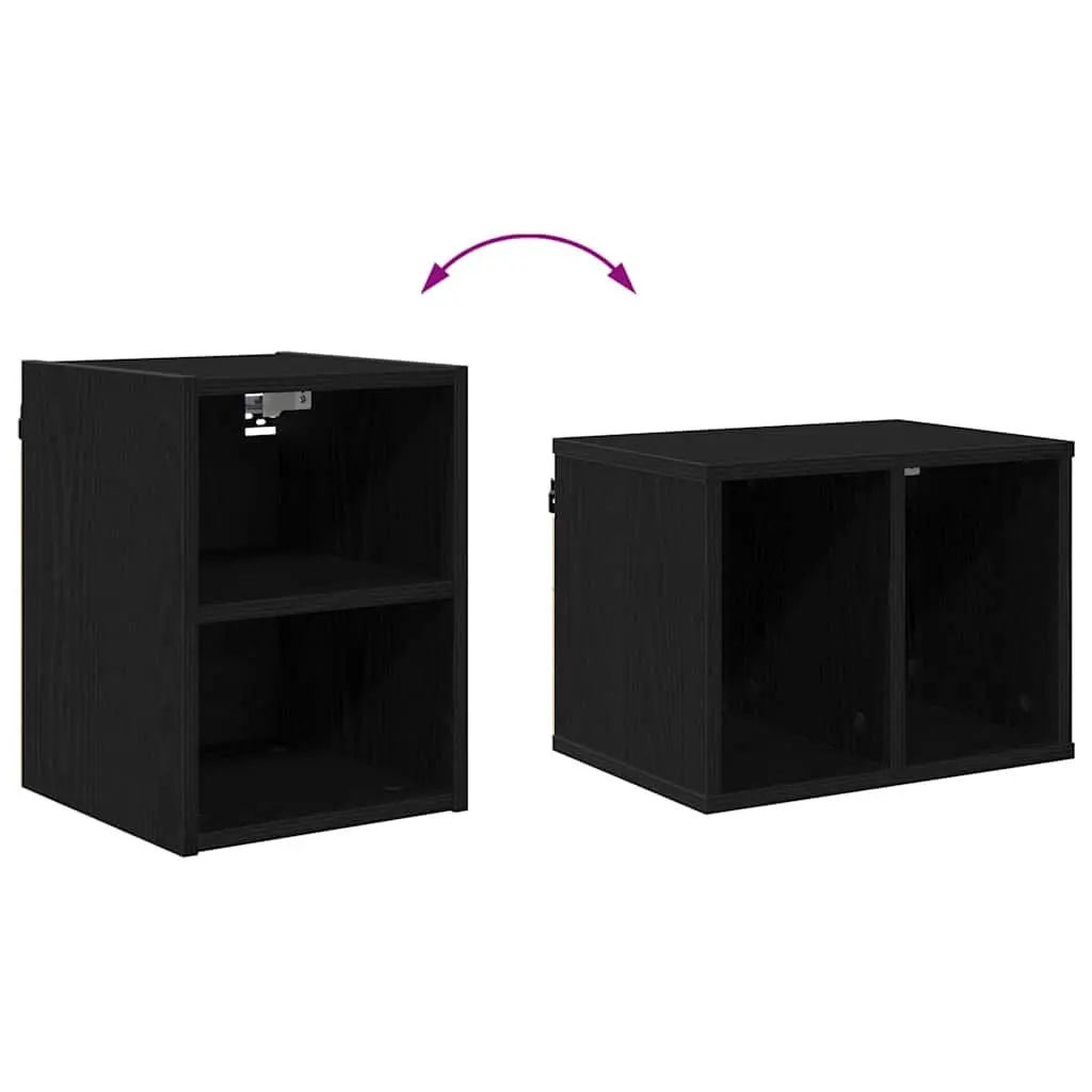 Hanging Kitchen Cabinet Black Oak Modern Storage Cupboard Engineered Wood 30 x 29.5 x 40 cm