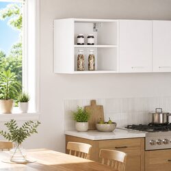 Compact and Stylish White Kitchen Hanging Cabinet