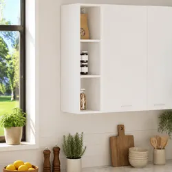 Compact White Hanging Kitchen Cabinet for Essential Storage