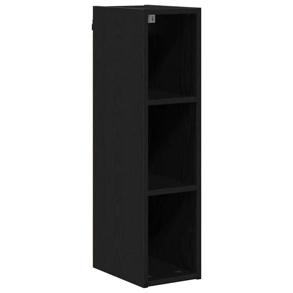 Hanging Kitchen Cabinet Black Oak Engineered Wood Wall Mounted Space Saving Storage 20 x 29.5 x 80 cm