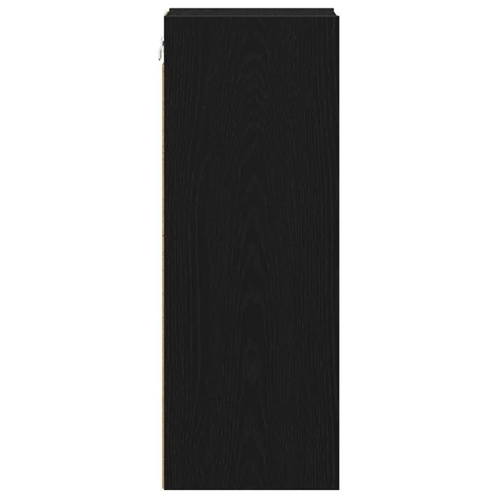 Hanging Kitchen Cabinet Black Oak Engineered Wood Wall Mounted Space Saving Storage 20 x 29.5 x 80 cm