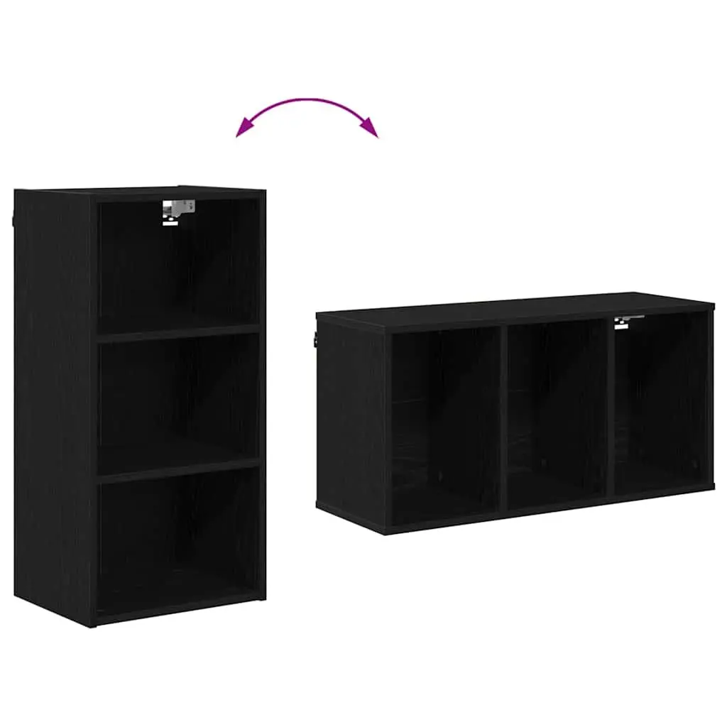 Hanging Kitchen Cabinet Black Oak Storage Modern Engineered Wood 40 x 29.5 x