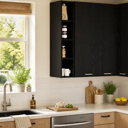 Concise and Confident: Black Oak Wall Cabinet