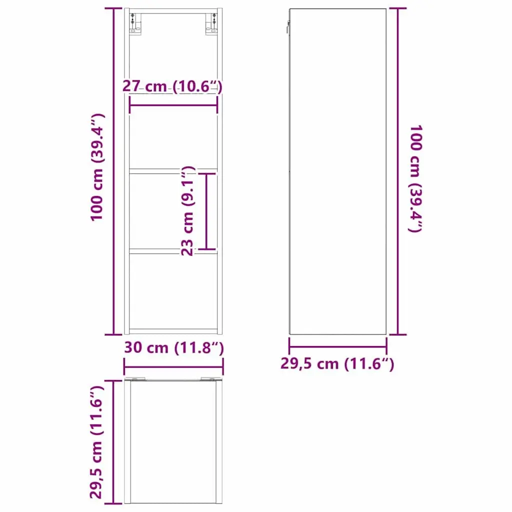 Hanging Kitchen Cabinet White Storage Cupboard Modern Engineered Wood 30 x 29.5