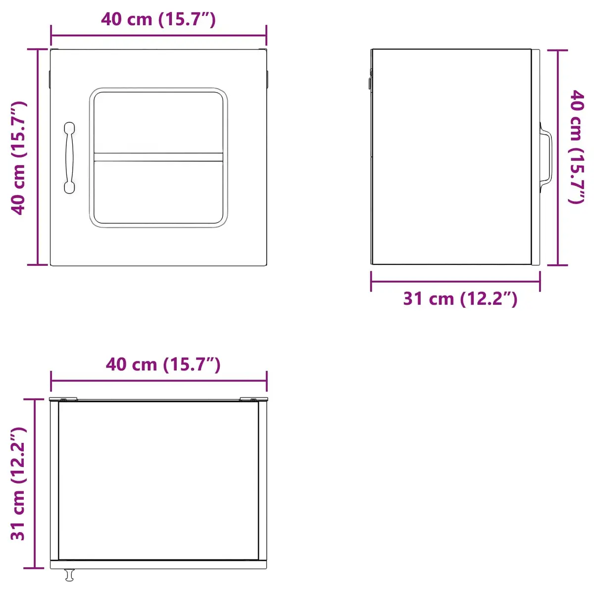 White Engineered Wood Dishwasher Panel Kitchen Cabinet Storage 40 x 31 x 40 cm