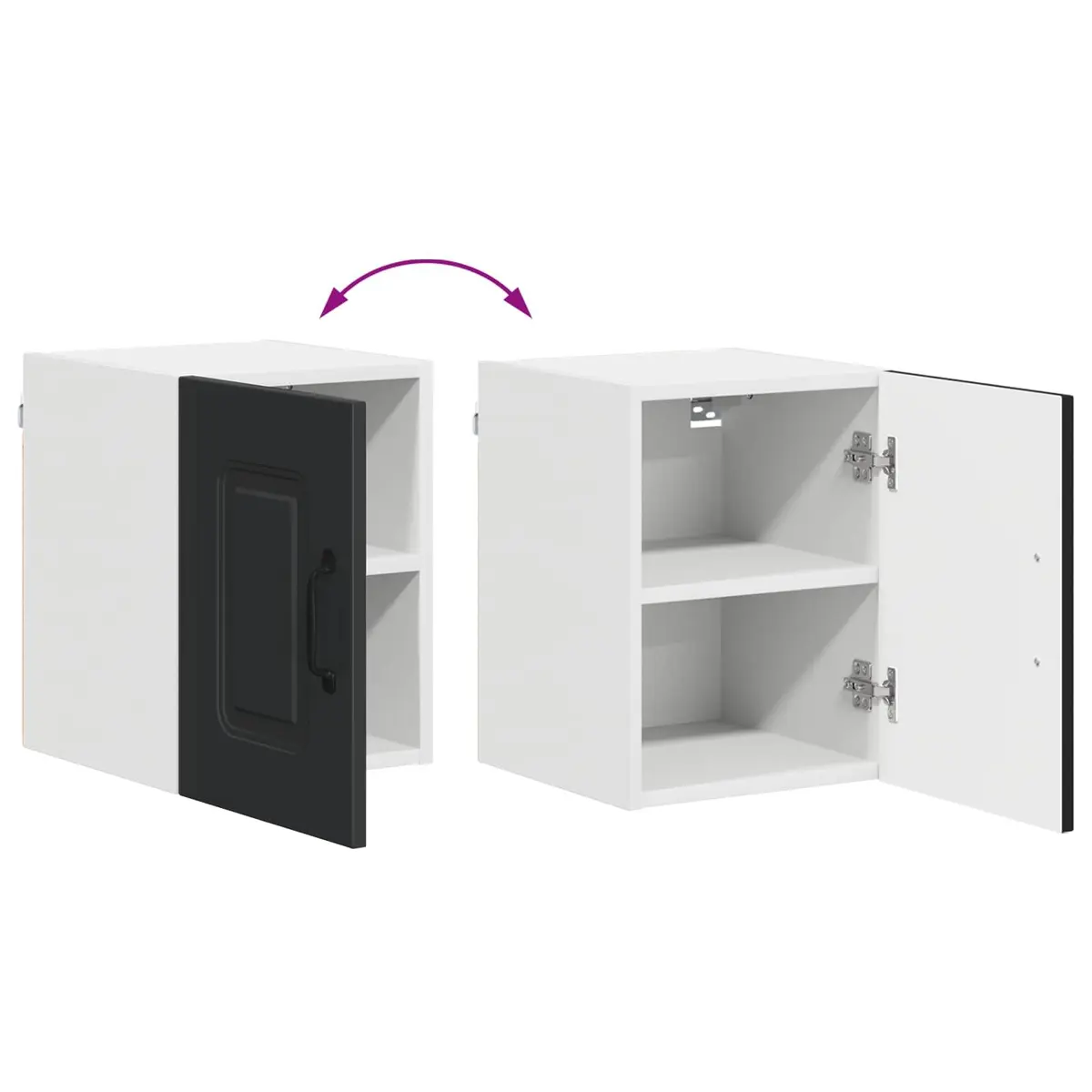 Black Kitchen Cabinet Dishwasher Panel Kalmar Storage 30x31x40cm Engineered Wood